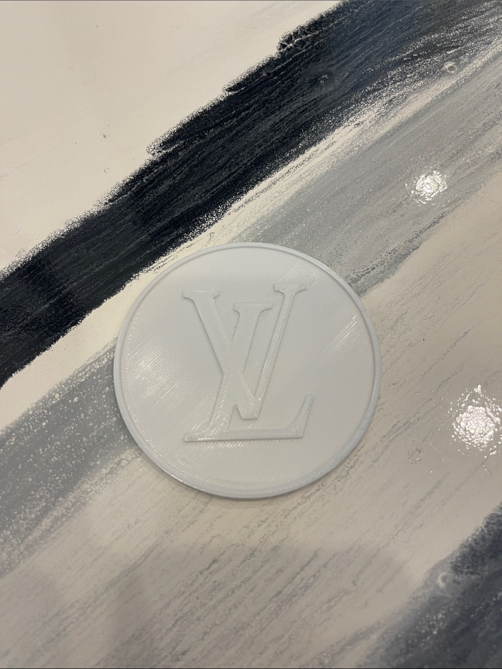 White Raised Monogram Coaster